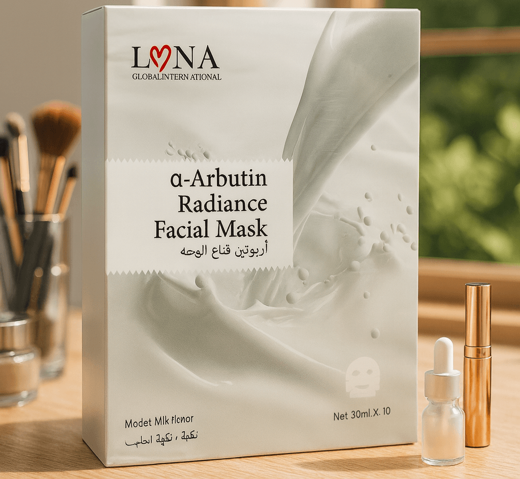 🌿 LONA A-Arbutin Radiance Facial Mask – 30ml x 10 Sheets - UrbanSafa