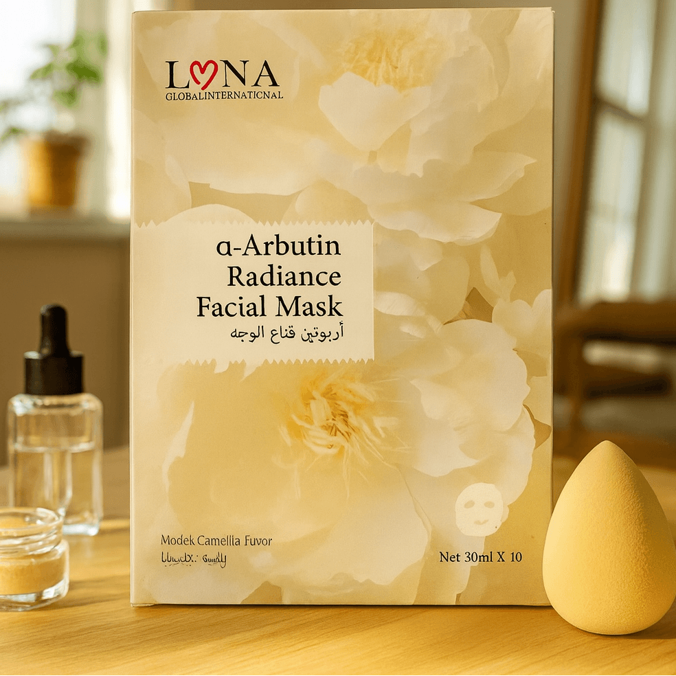 🌿 LONA A-Arbutin Radiance Facial Mask – 30ml x 10 Sheets - UrbanSafa