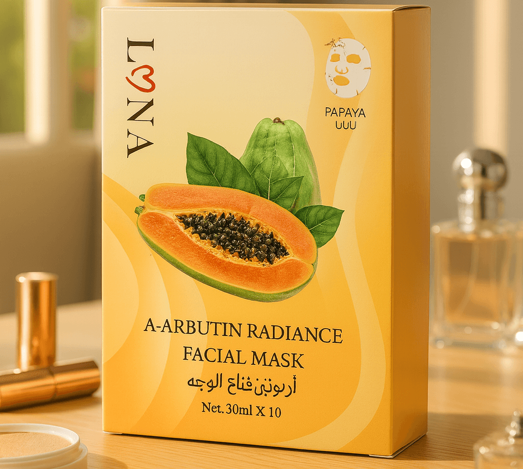 🌿 LONA A-Arbutin Radiance Facial Mask – 30ml x 10 Sheets - UrbanSafa
