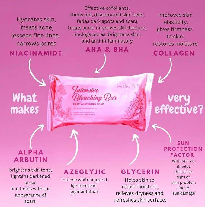 Her Choice Intensive Bleaching Bar – Fast Whitening Soap with Collagen & SPF 20 - UrbanSafa