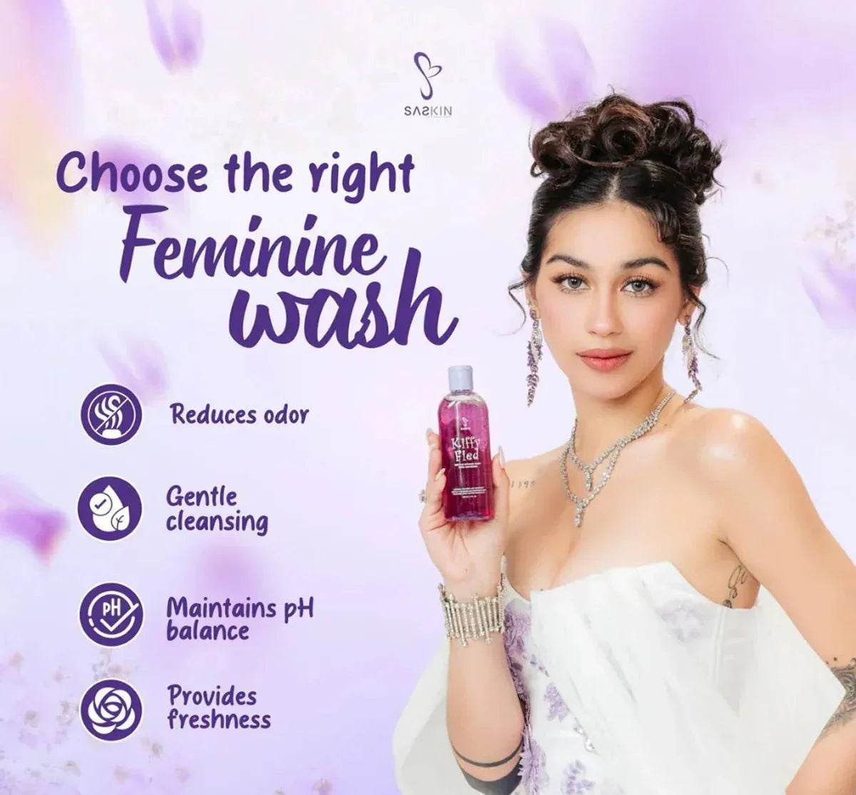 Saskin KiffyFied Gentle Intimate Wash with Whitening – 150ml - UrbanSafa